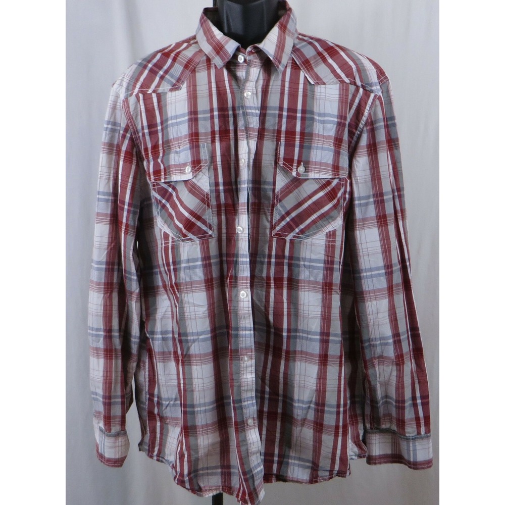 American Rag CIE Long Sleeve Button Down Plaid Shirt 100 Cotton Size XXL‎ 2XL